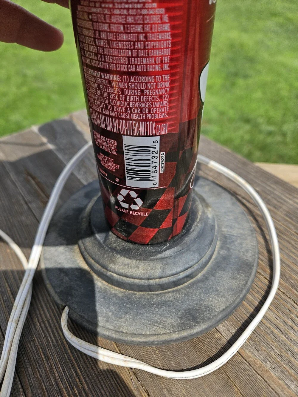 BUDWEISER BEER MAN CAVE Upcycled Aluminum Bottle Lamp Bar Decor Light Shade 16oz